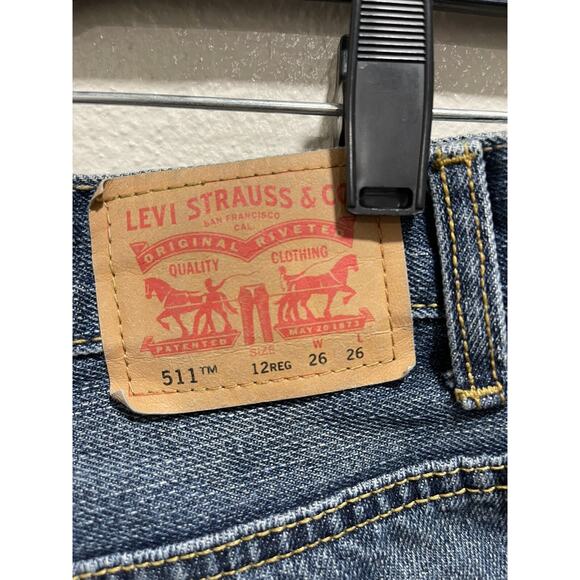 Levi's Jeans Slim 511 Youth Boy 12 Reg 26 X 26 Blue Denim - Picture 5 of 8